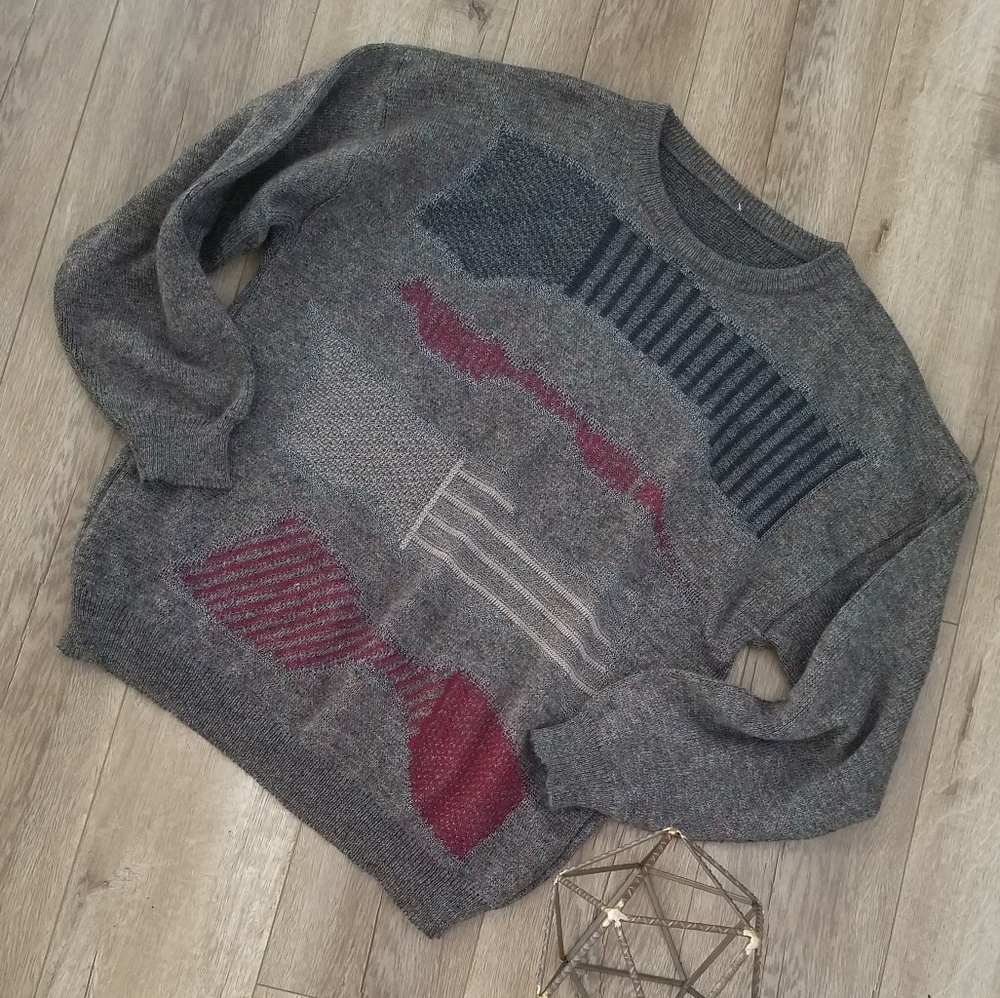 Vintage Unisex Abstract Geometric Sweater